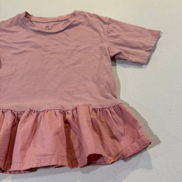 H&M Toddler Girl 5T/6 Mauve Ruffle Shirt 100% Cotton - Picture 5 of 5